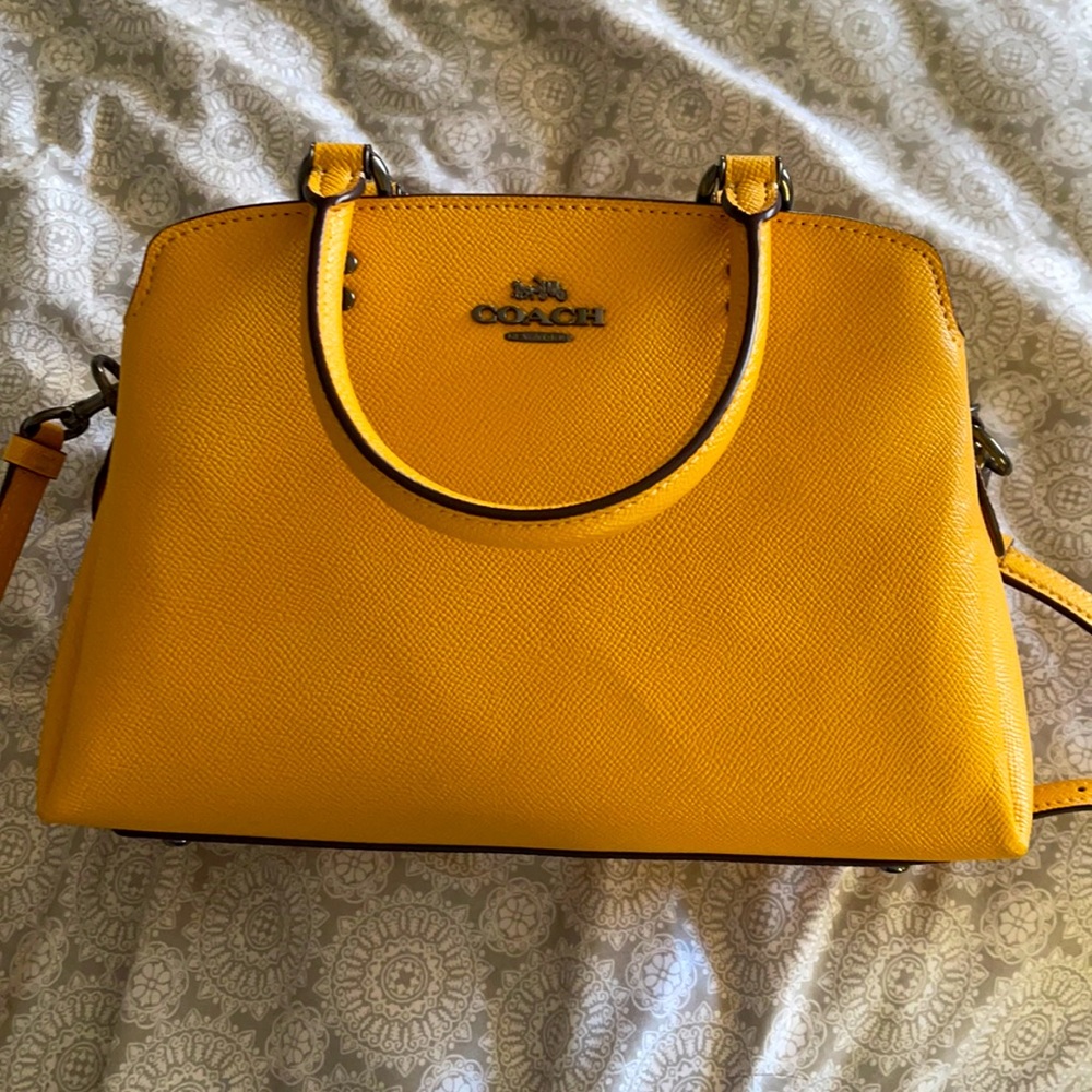 Mustard yellow coach purse
